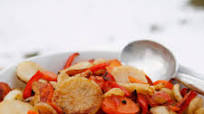 Roasted Daikon Radish, Carrots and Peppers Roasted Daikon Radish, Carrots and Peppers