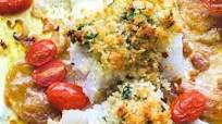 BAKED COD WITH CARAMELIZED ONIONS AND CHERRY TOMATOES-BACCALÀ AL FORNO BAKED COD WITH CARAMELIZED ONIONS AND CHERRY TOMATOES-BACCALÀ AL FORNO
