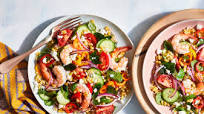 Greek Salad with Shrimp and Kamut Greek Salad with Shrimp and Kamut