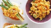 Spring onion & halloumi bruschetta with carrot & saffron salsa Spring onion & halloumi bruschetta with carrot & saffron salsa