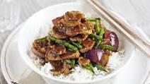 Pork, green bean & oyster stir-fry Pork, green bean & oyster stir-fry