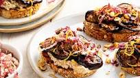 Eggplant Bruschetta With Hazelnut Skordalia Eggplant Bruschetta With Hazelnut Skordalia