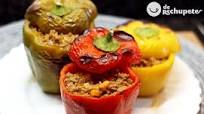 Pimientos rellenos de carne al horno. Receta fácil y deliciosa Pimientos rellenos de carne al horno. Receta fácil y deliciosa