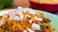 Stacked beef enchiladas Chihuahua style Stacked beef enchiladas Chihuahua style