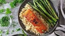 Easy Harissa Salmon with Asparagus and Israeli Couscous Easy Harissa Salmon with Asparagus and Israeli Couscous