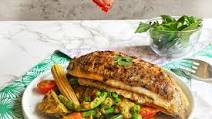 Roasted Chili Lime Sea Bass with Coconut Green Curry Roasted Chili Lime Sea Bass with Coconut Green Curry