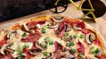 Pizza with a moist crust Pizza with a moist crust