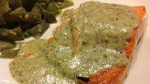 Salmon With Pesto Cream Sauce Salmon With Pesto Cream Sauce