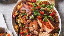 Cajun dirty rice with blackened salmon Cajun dirty rice with blackened salmon