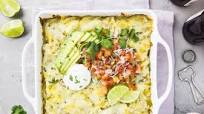 Easy Stacked Enchilada Suizas Bake Easy Stacked Enchilada Suizas Bake