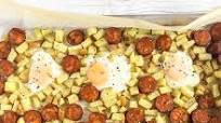 Sheet Pan Breakfast: Eggs, Sausage & Potatoes Sheet Pan Breakfast: Eggs, Sausage & Potatoes