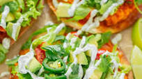 Baked Buffalo Chicken Tostadas Baked Buffalo Chicken Tostadas