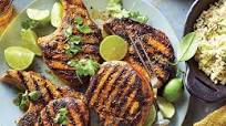 Turmeric Pork Chops with Green Onion Rice Turmeric Pork Chops with Green Onion Rice