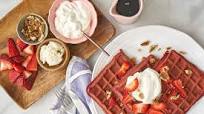 Beet Strawberry Waffles Beet Strawberry Waffles