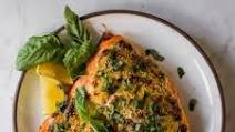 Keto Baked Salmon With Parmesan Herb Crust Keto Baked Salmon With Parmesan Herb Crust