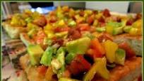 Heirloom & Avocado Bruschetta on Focaccia Heirloom & Avocado Bruschetta on Focaccia
