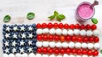 American Flag Caprese Salad with Blueberry-Balsamic Vinaigrette American Flag Caprese Salad with Blueberry-Balsamic Vinaigrette