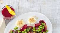 Marinierte Rote Bete mit Dicken Bohnen und Ziegenkäse Rezept Marinierte Rote Bete mit Dicken Bohnen und Ziegenkäse Rezept