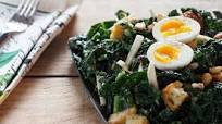 Kale Caesar Salad with Soft Boiled Egg, Toasted Hazelnuts & Homemade Croutons Kale Caesar Salad with Soft Boiled Egg, Toasted Hazelnuts & Homemade Croutons