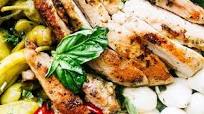 Antipasto Salad with Grilled Chicken and Basil Pesto Vinaigrette Antipasto Salad with Grilled Chicken and Basil Pesto Vinaigrette