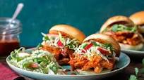 Spicy barbacoa chicken sliders with cabbage-apple slaw Spicy barbacoa chicken sliders with cabbage-apple slaw
