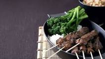 Beef satay with peanut sauce Beef satay with peanut sauce