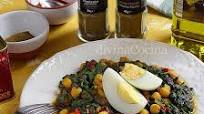 Salteado de garbanzos con espinacas Salteado de garbanzos con espinacas