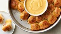 Stuffed Pretzel Dippers with Cheesy Mustard Dip Stuffed Pretzel Dippers with Cheesy Mustard Dip