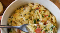 Garlic Orzo with Bacon & Greens in the Instant Pot Garlic Orzo with Bacon & Greens in the Instant Pot