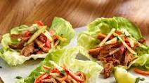 Apple Bourbon Pork Lettuce Wraps with Jicama Slaw Apple Bourbon Pork Lettuce Wraps with Jicama Slaw