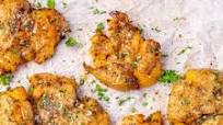 Garlic Crispy Smashed Potatoes Garlic Crispy Smashed Potatoes
