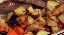 Carrots & Potatoes Roasted w/ Onion and Garlic Carrots & Potatoes Roasted w/ Onion and Garlic