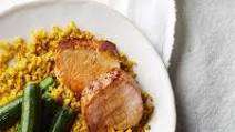 Honey-Harissa Pork Tenderloin with Saffron Freekeh & Zucchini Honey-Harissa Pork Tenderloin with Saffron Freekeh & Zucchini