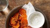 Tajín Waffle Fries with Creamy Cilantro-Lime Dipping Sauce Tajín Waffle Fries with Creamy Cilantro-Lime Dipping Sauce