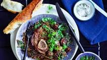 Red-wine-braised veal osso bucco Red-wine-braised veal osso bucco