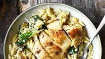 One Skillet Parmesan Chicken and Orzo One Skillet Parmesan Chicken and Orzo
