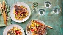 Grilled Spice-Rubbed Pork Chops with Scallion-Lime Rice Recipe Grilled Spice-Rubbed Pork Chops with Scallion-Lime Rice Recipe