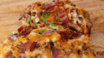 Fully-Loaded BBQ Potatoes with Pulled Pork Fully-Loaded BBQ Potatoes with Pulled Pork