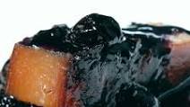 Sous vide pork belly with a blueberry reduction Sous vide pork belly with a blueberry reduction