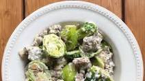 Creamy Brussel Sprouts with ground beef Creamy Brussel Sprouts with ground beef