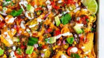 Loaded Vegetarian Sheet Pan Nachos Loaded Vegetarian Sheet Pan Nachos