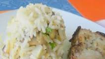 Marinated Pork Chops & Mushrooms and Spring Onions Rice Salad Marinated Pork Chops & Mushrooms and Spring Onions Rice Salad