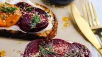 Beet Crostini with Almond Dukkah Beet Crostini with Almond Dukkah