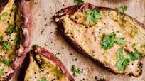 Baked Japanese Sweet Potatoes with Miso Tahini Butter Baked Japanese Sweet Potatoes with Miso Tahini Butter