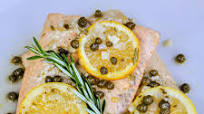 Poached Salmon with Lemon, Rosemary & Capers Poached Salmon with Lemon, Rosemary & Capers