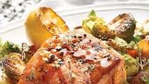 GLAZED SALMON WITH TANGY GOLD BBQ SAUCE GLAZED SALMON WITH TANGY GOLD BBQ SAUCE