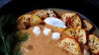 Kohlrabi and Apple Soup with Herbed Goat Cheese Kohlrabi and Apple Soup with Herbed Goat Cheese