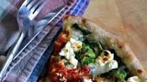 Homemade Deep Dish Pizza with Broccoli, Spinach, and Feta Homemade Deep Dish Pizza with Broccoli, Spinach, and Feta