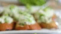 Cheesy Edamame Crostini Cheesy Edamame Crostini