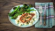 Sage-Butter Pork Chops with Roasted Broccolini and Citrusy Potato Salad Sage-Butter Pork Chops with Roasted Broccolini and Citrusy Potato Salad